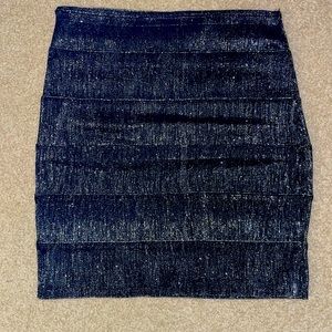 Shimmer mini skirt grey black from Charlotte Russe